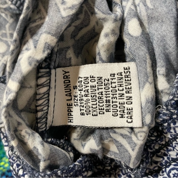 Hippie Laundry Blue with White Lounge Pants. Size Small. - Picture 4 of 5